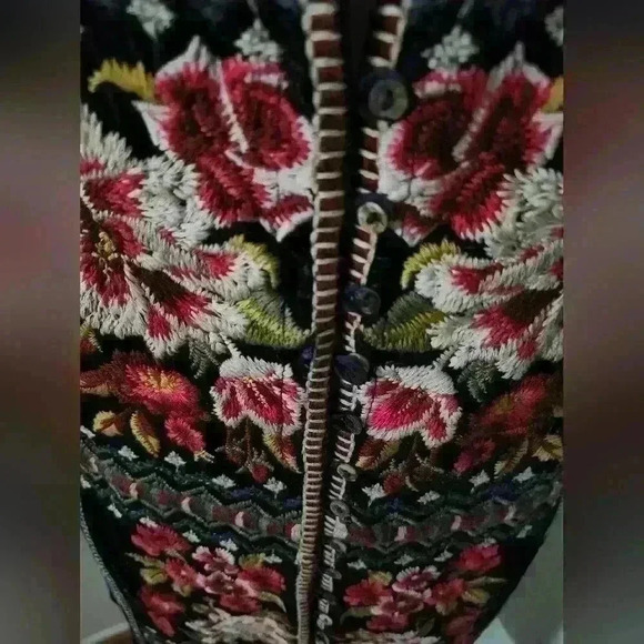 Johnny Was Matilda Button Down Dress | Royal Purple Mid-Length Duster Gown - Picture 6 of 12